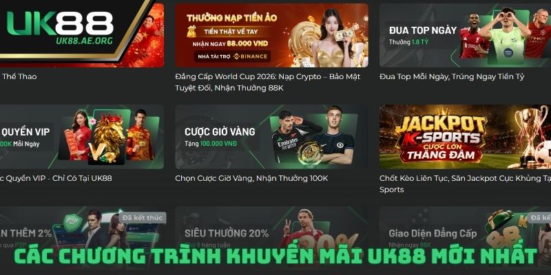 Các chương trình khuyến mãi UK88 mới nhất