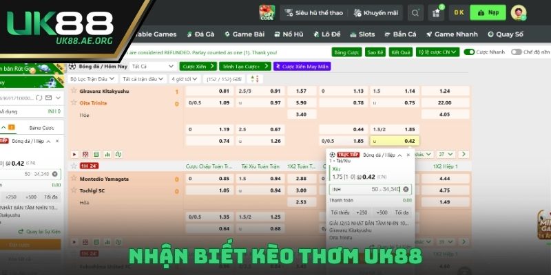 Nhận biết kèo thơm UK88