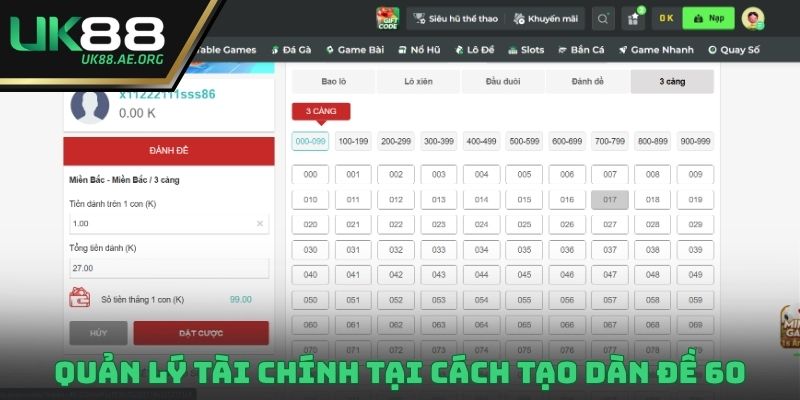 Quản lý tài chính tại cách tạo dàn đề 60