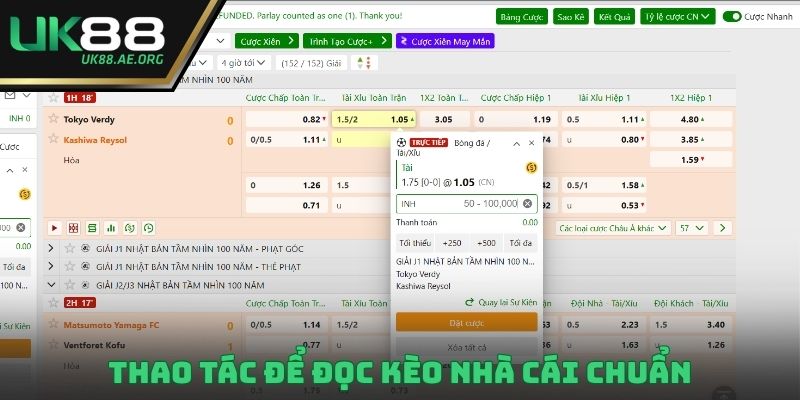 Thao tác để đọc kèo nhà cái chuẩn