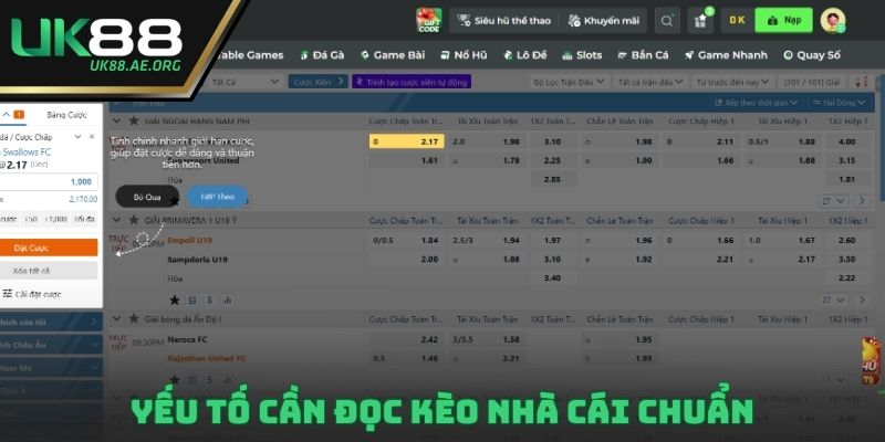Yếu tố cần đọc kèo nhà cái chuẩn